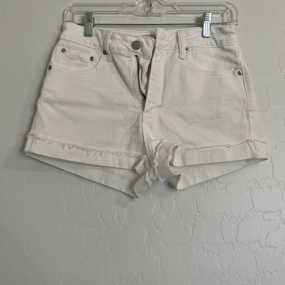 JBD white denim shorts